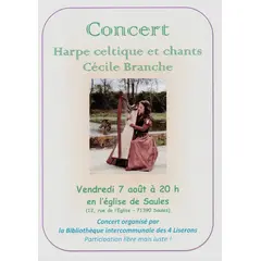 Concert harpe celtique et chants par Cécile Branche