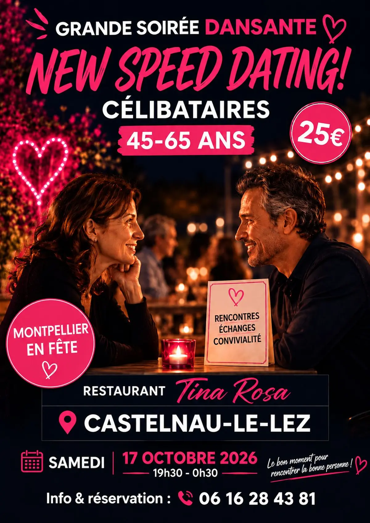 Soirée célibataires + New speed dating 45-65 ans