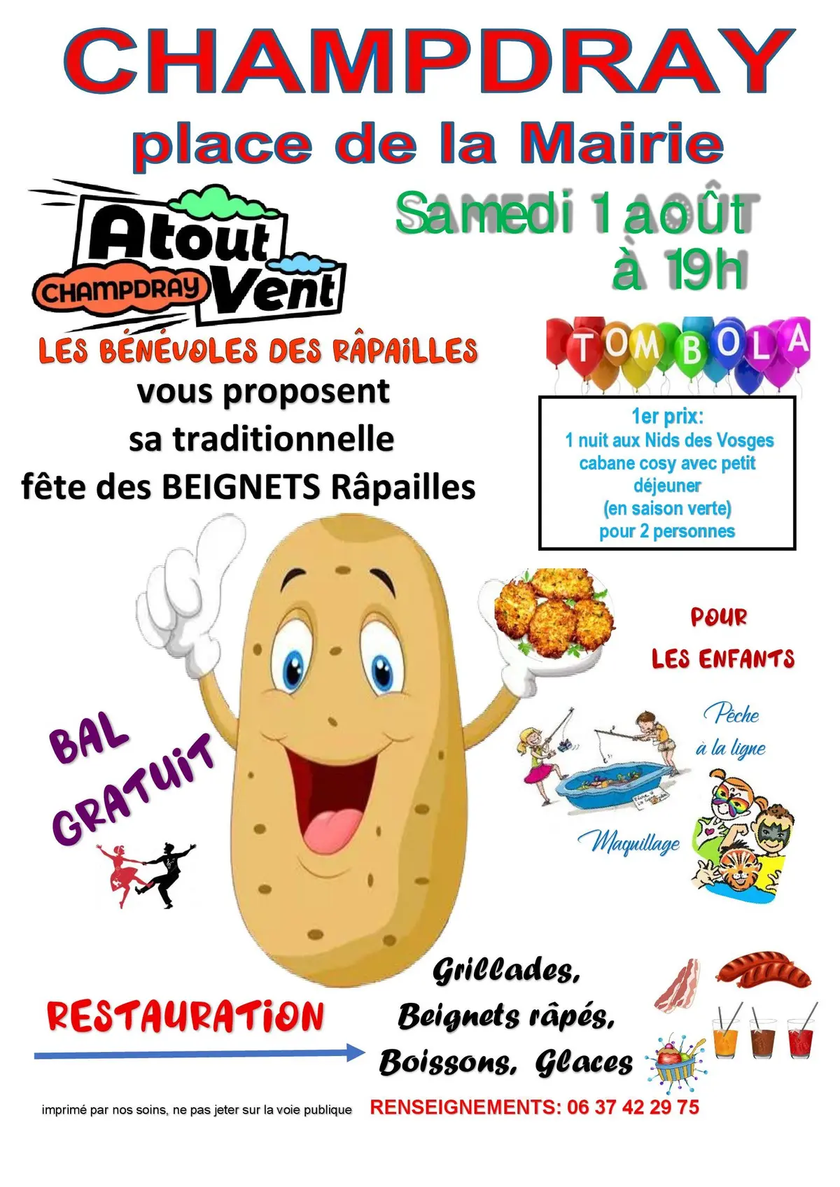 Fête des beignets Rapailles samedi 01 aout 2026 place de la mairie
