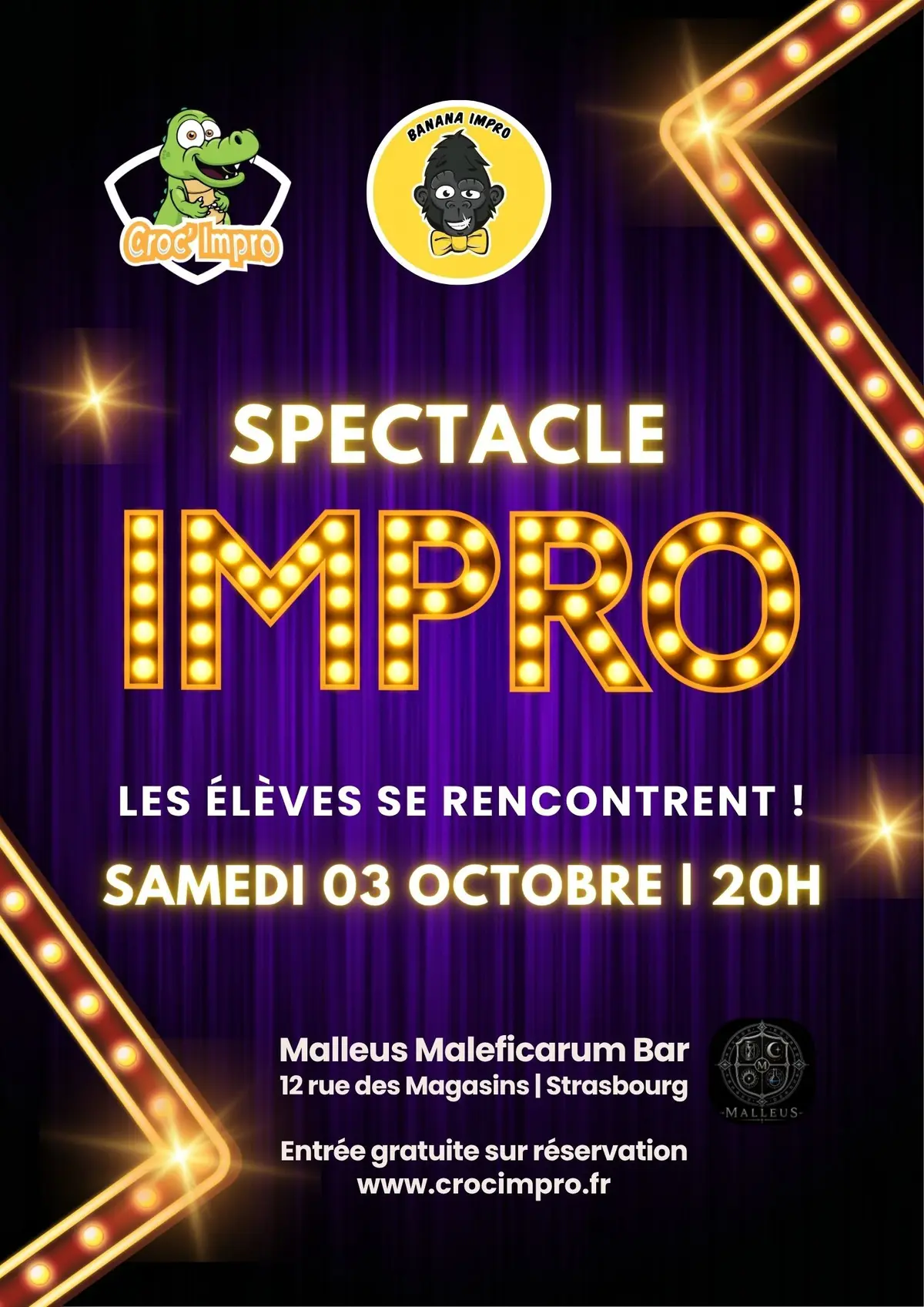 Spectacle de théâtre d'improvisation • Banana Impro x Croc' Impro