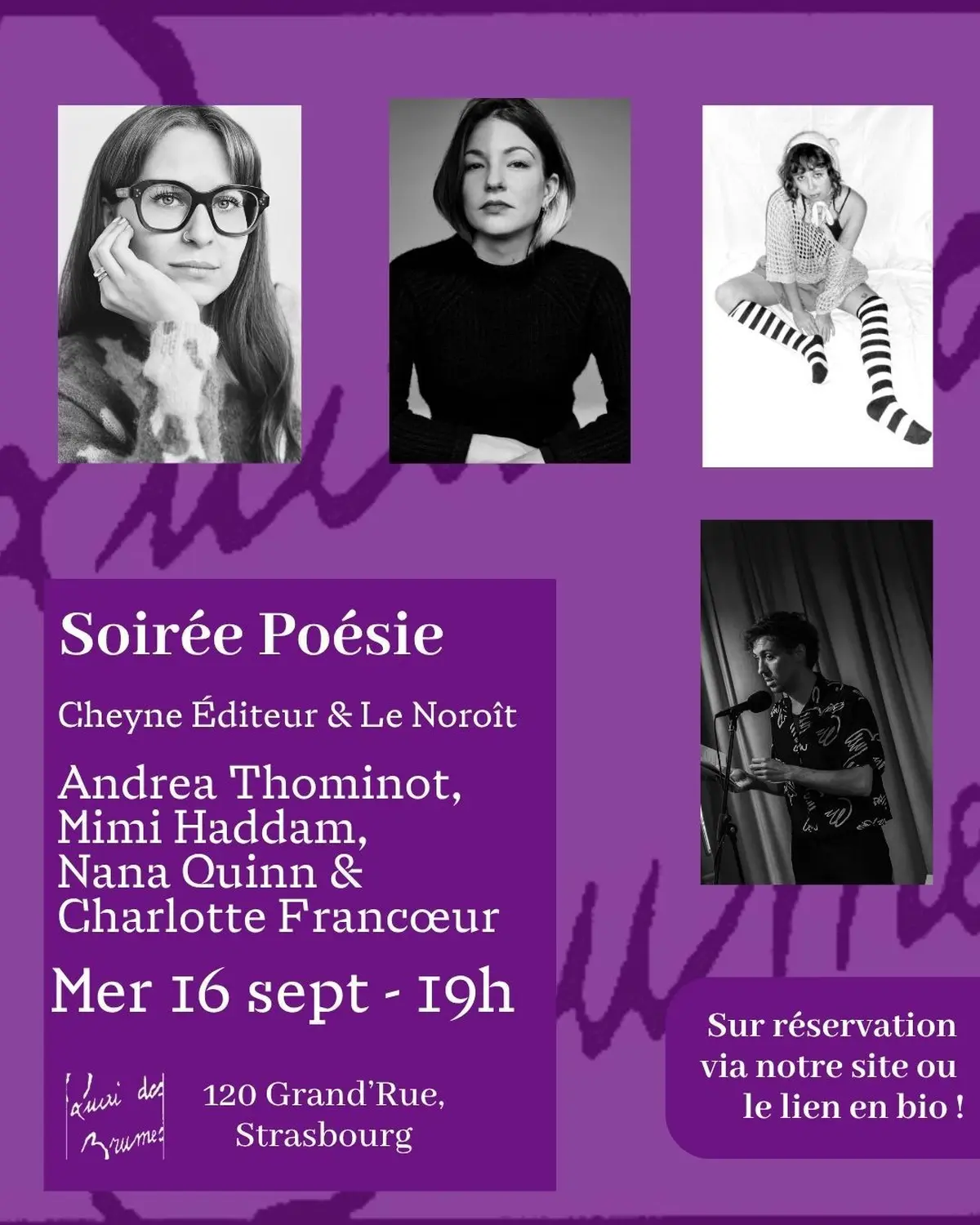 Soirée poétique avec les Éditions Du Noroît (Québec) et Cheyne éditeur