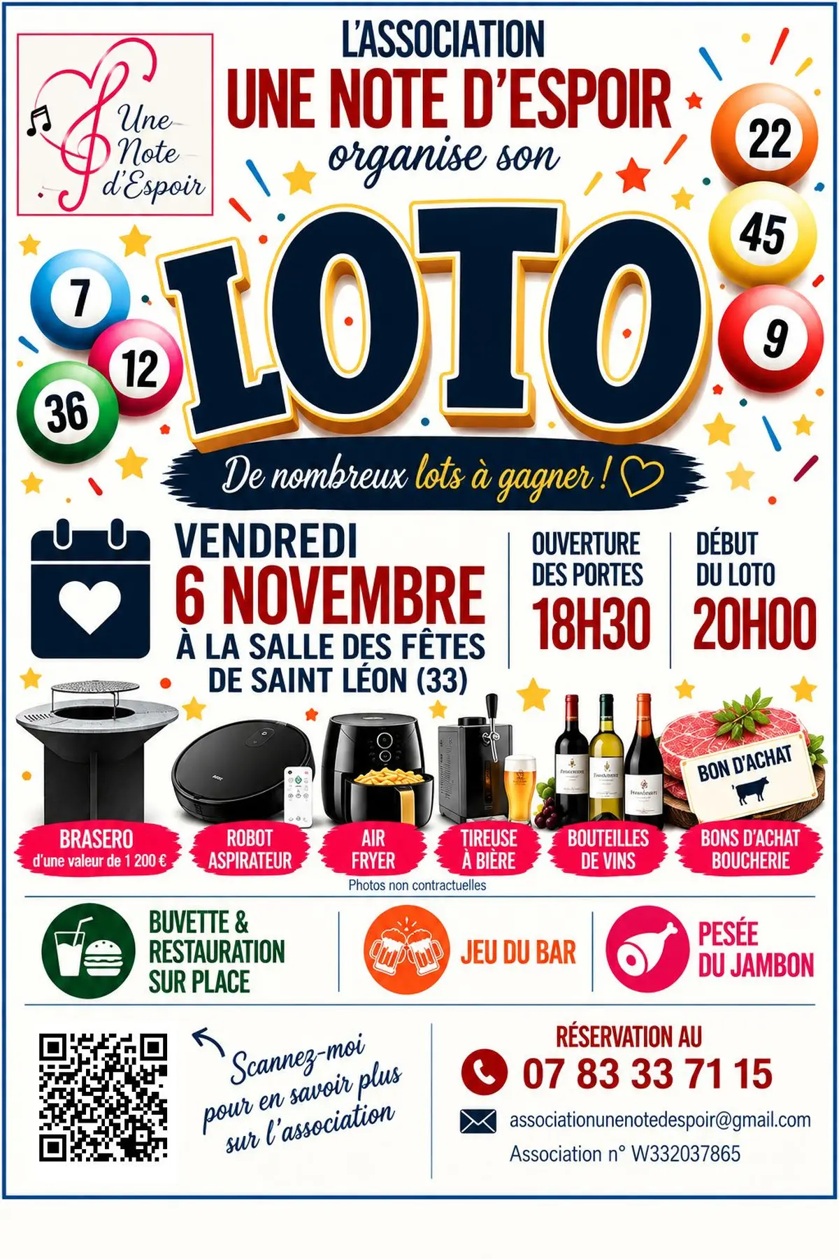 Loto de l'association Une Note d'Espoir