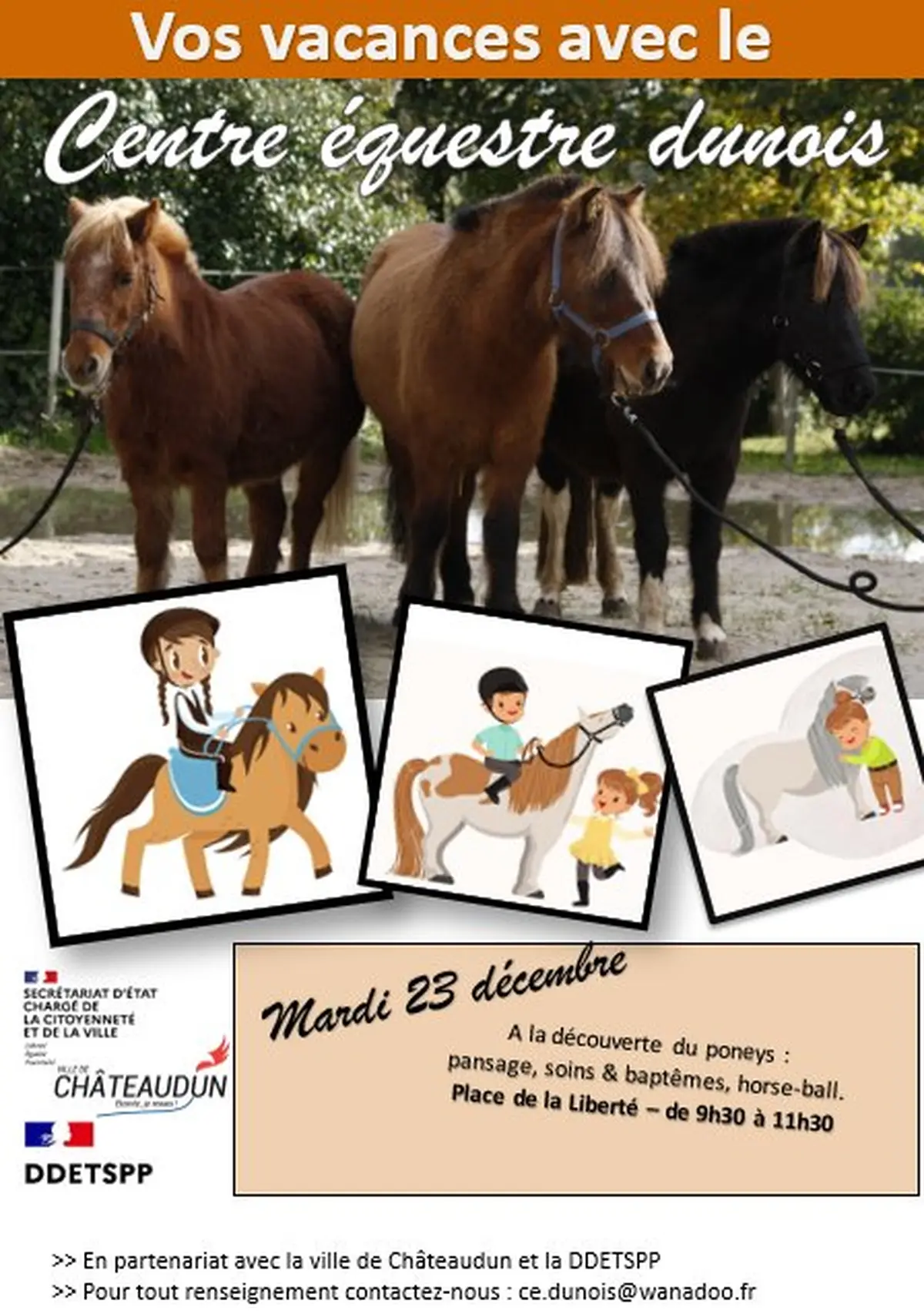 A la découverte du poney avec le Centre Equestre Dunois