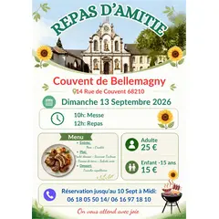 REPAS d'Amitié - DIMANCHE 13 SEPTEMBRE 2026 - Au Couvent de Bellemagny (68210) 