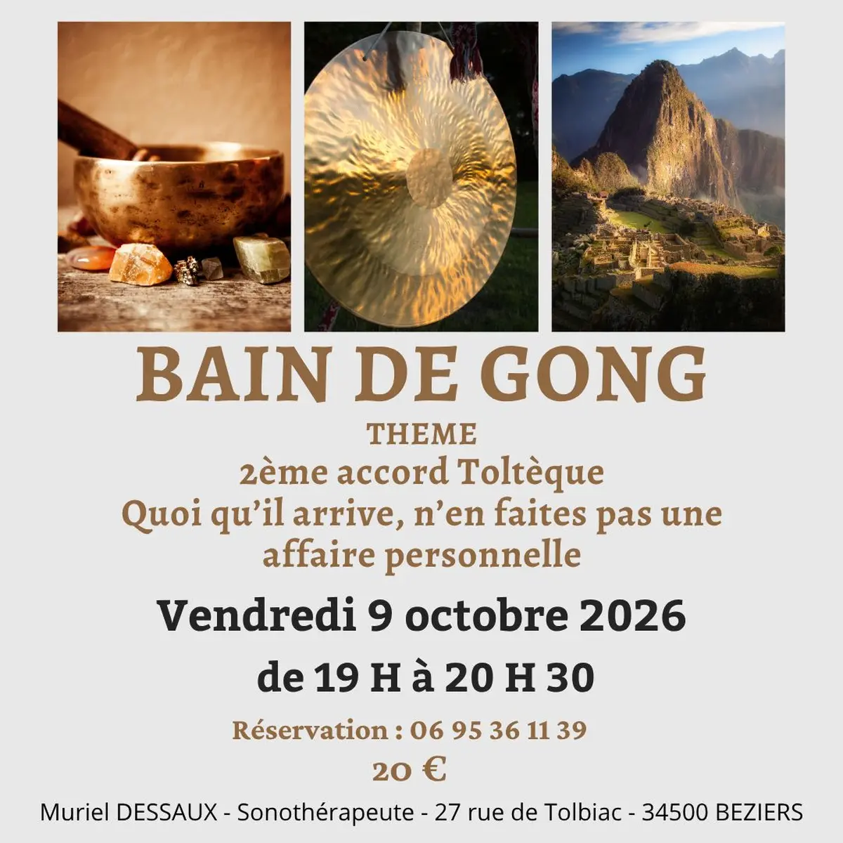 Bain de gong à Béziers