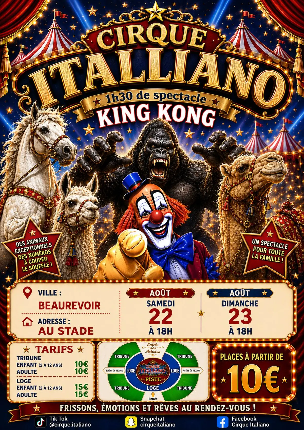 Spectacle du Cirque Italiano 1h30