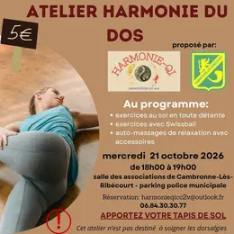 Atelier Harmonie du dos 