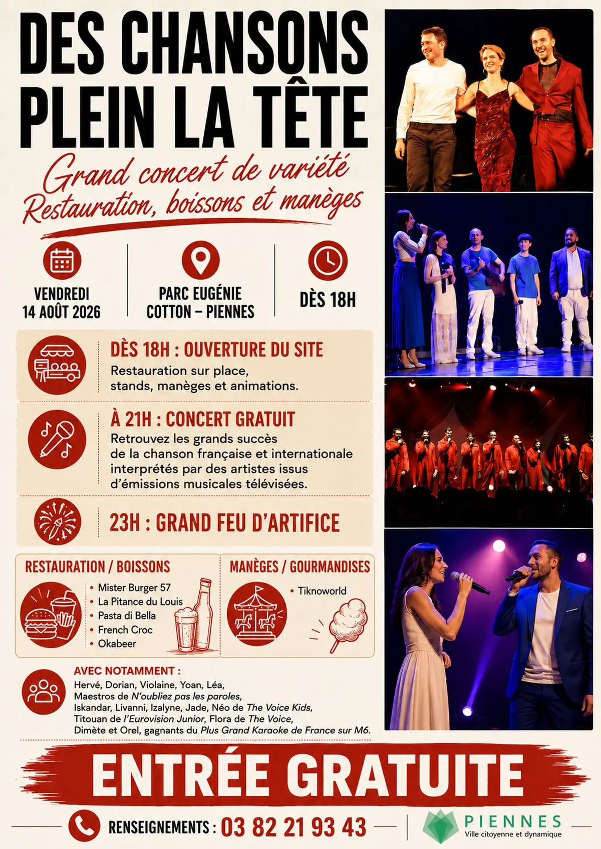 Des chansons plein la tête : une grande soirée festive et gratuite à Piennes !