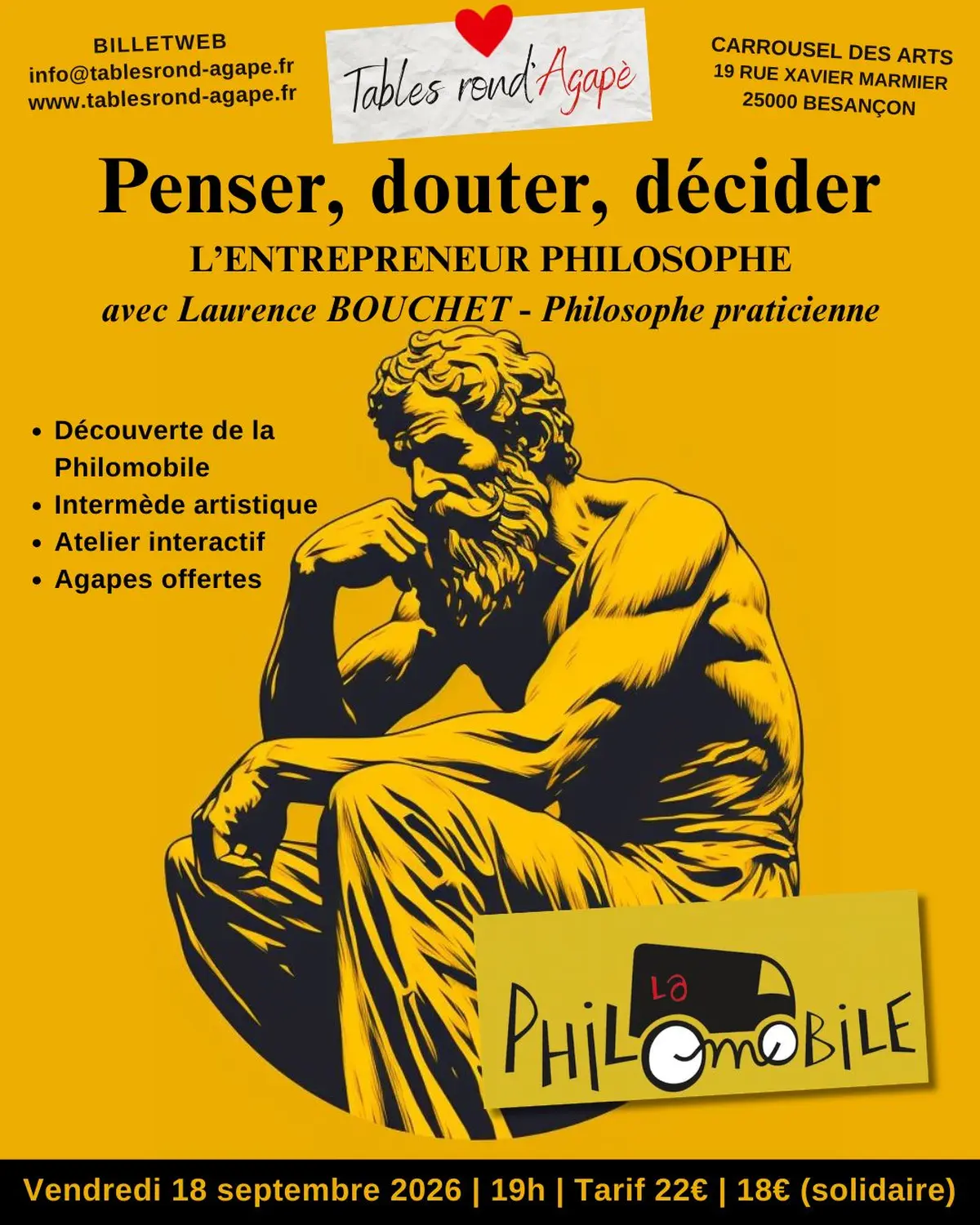 Penser, douter, décider — Une soirée avec la Philomobile