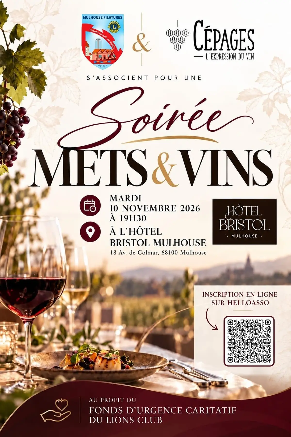 Soirée Mets et Vins  - soirée caritative