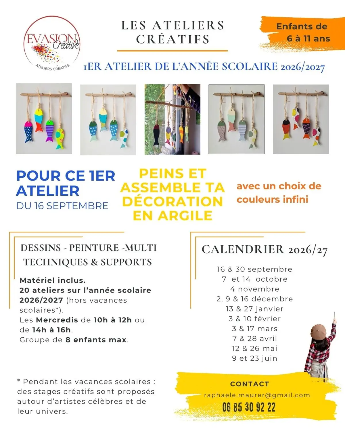 1er Atelier Créatif enfants pour 2026/2027 - La rentrée chez Evasion Créative