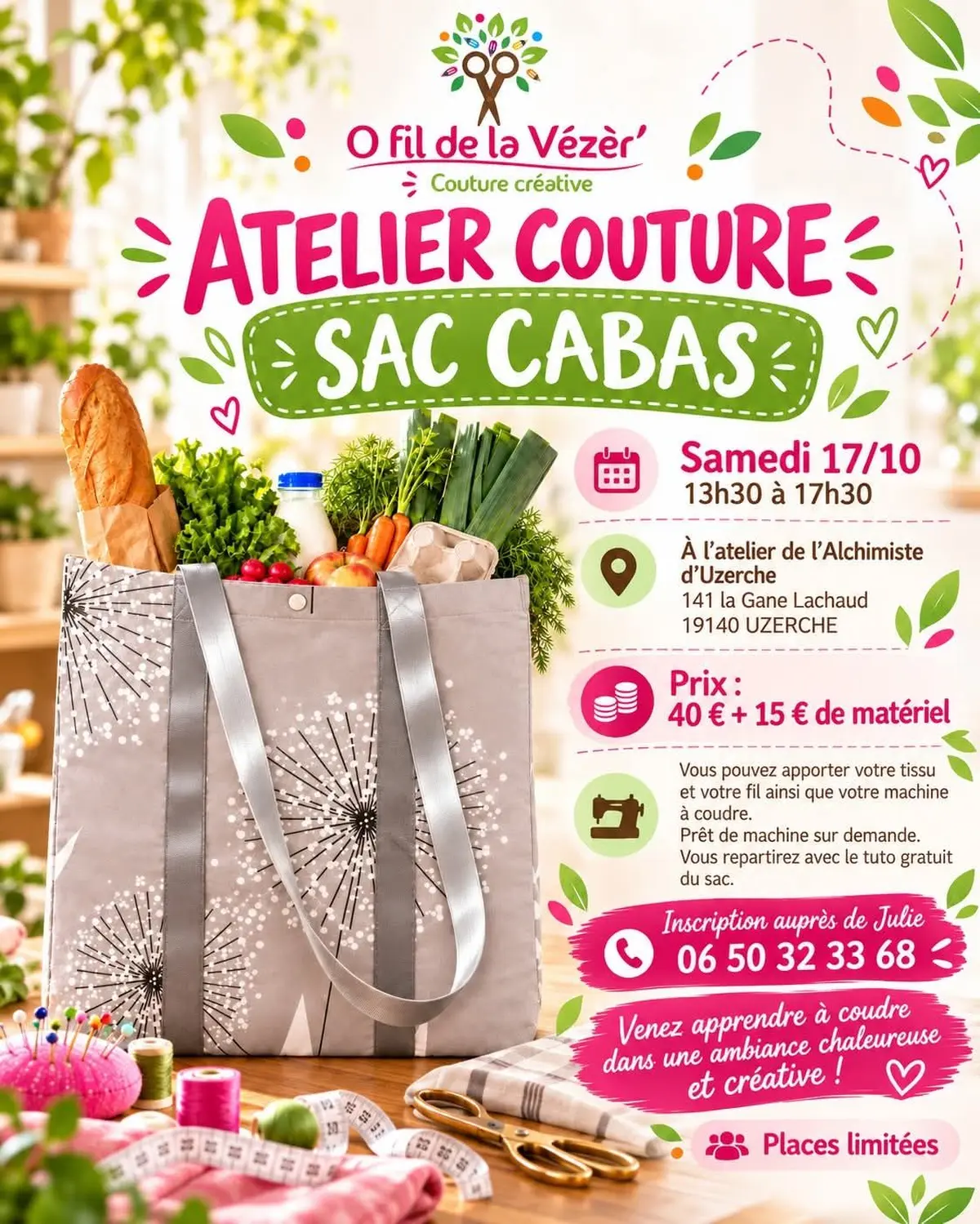 Atelier couture sac cabas