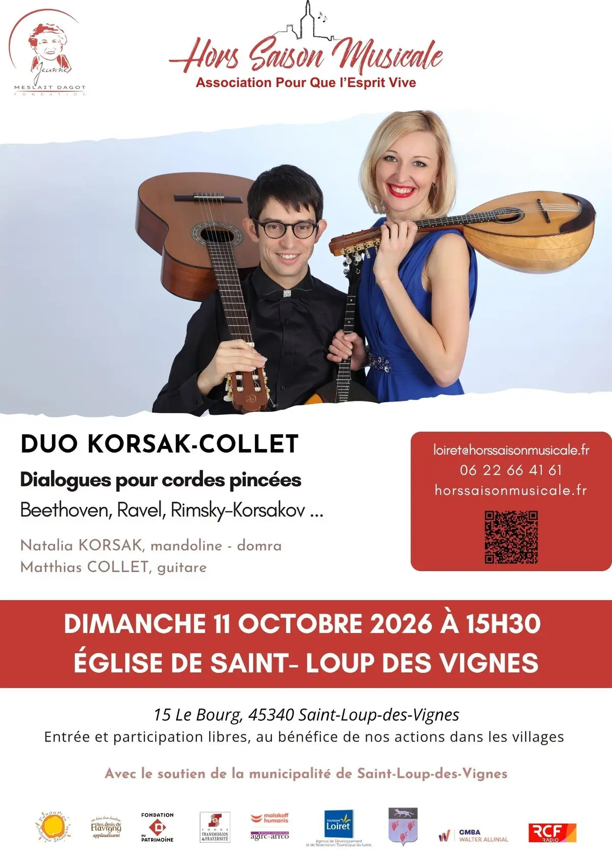 Hors Saison Musicale présente le Duo Korsak-Collet en concert !