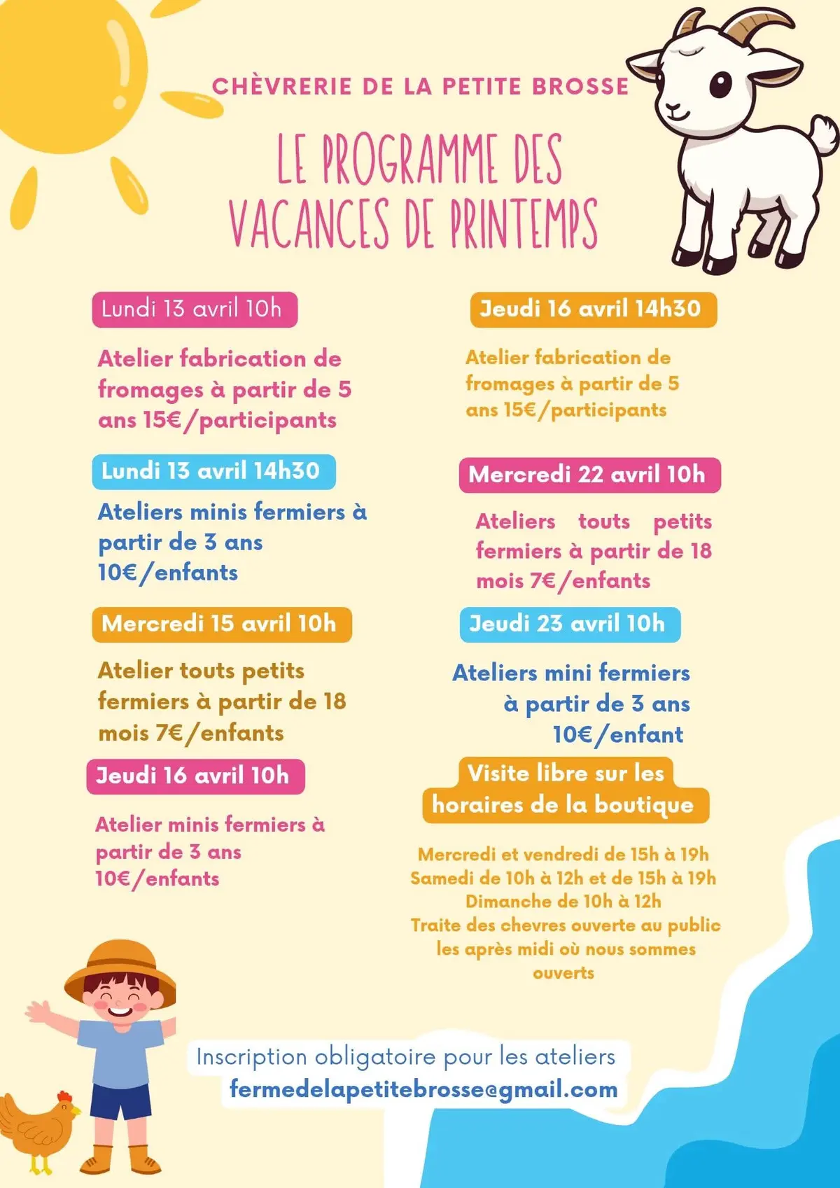 Activités à la Chèvrerie de la Petite Brosse