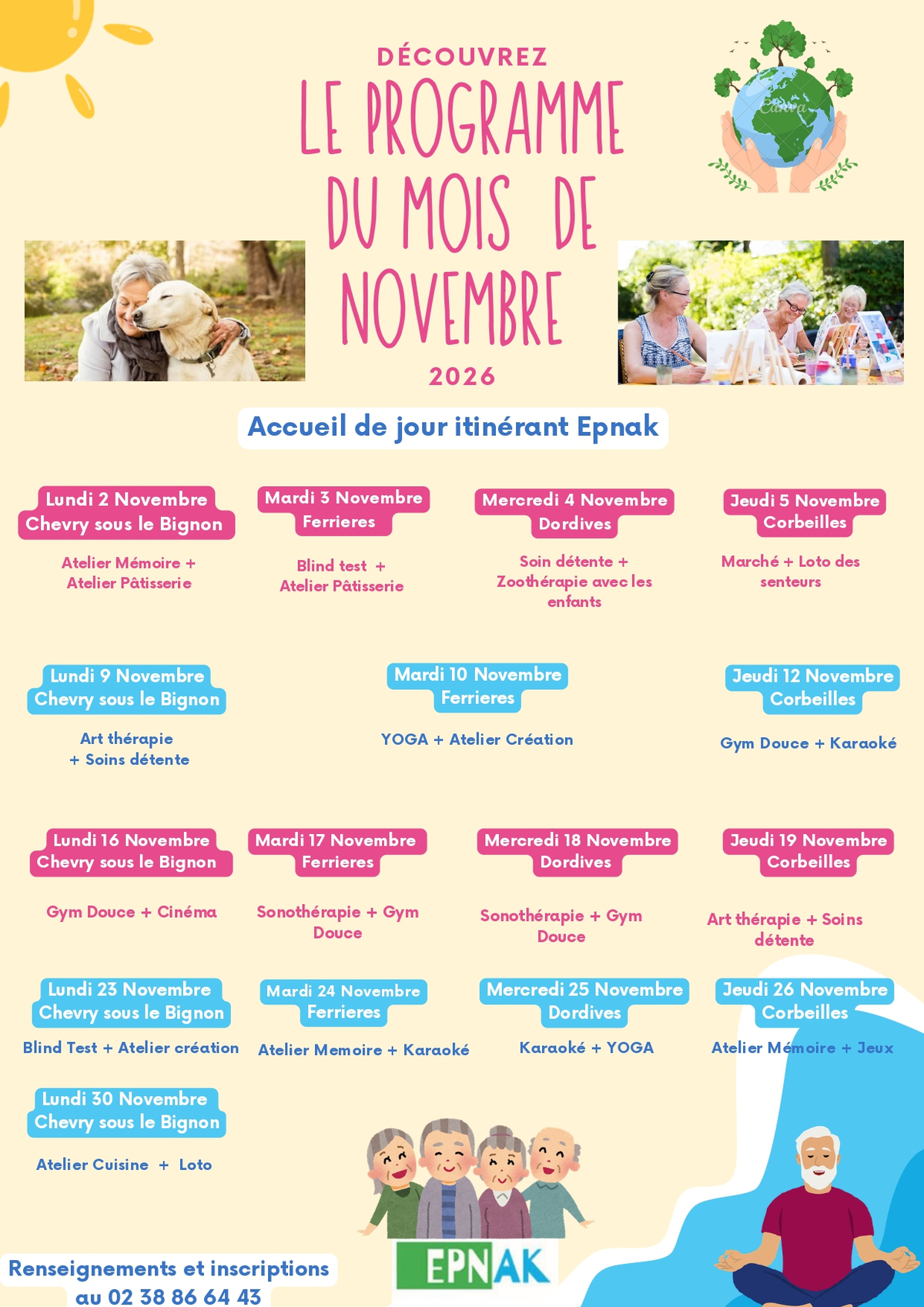 Activités de l'Epnak