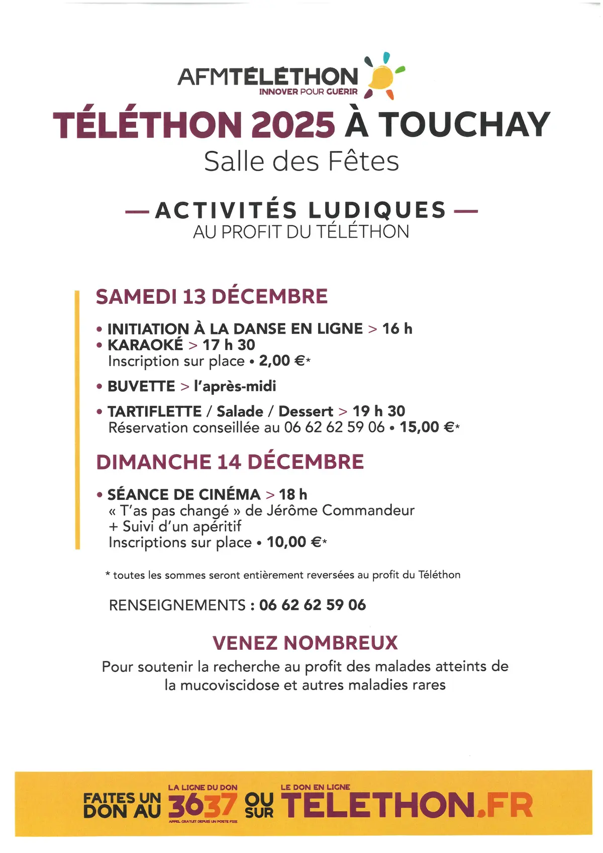 Activités ludiques au profit du Téléthon