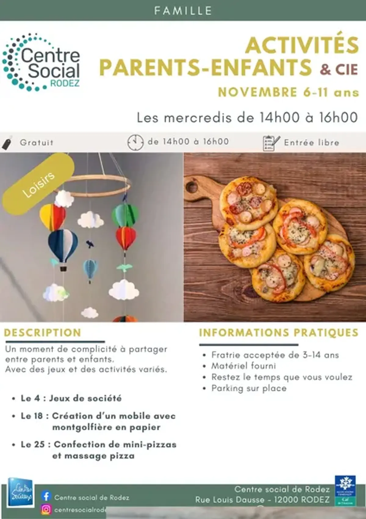 Activités parents& enfants (6-11ans)