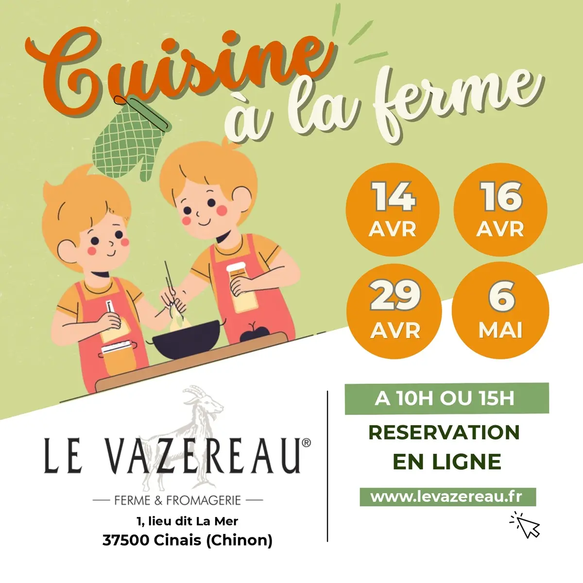 Activités pour les enfants à la Ferme et Fromagerie Le Vazereau