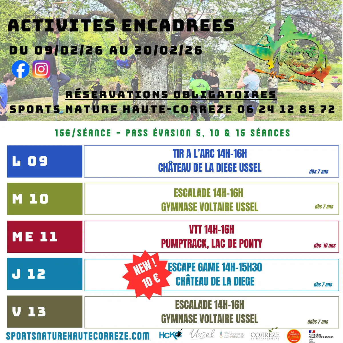 Activités Vacances d'hiver - Sports Nature Haute-Corrèze