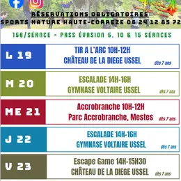 Activités Vacances de la Toussaint Sports Nature Haute-Corrèze