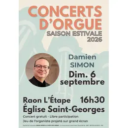 Concert d'orgue par Damien SIMON à Raon L'Étape