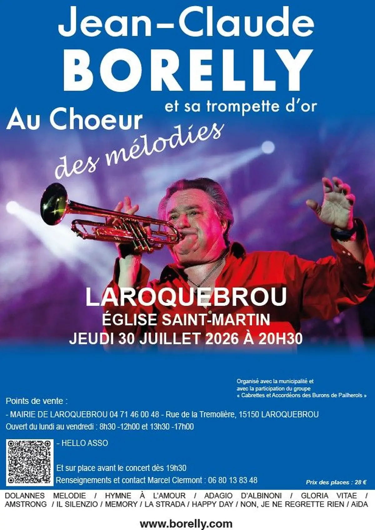 Jean-Claude Borelly et sa Trompette d'Or à Laroquebrou
