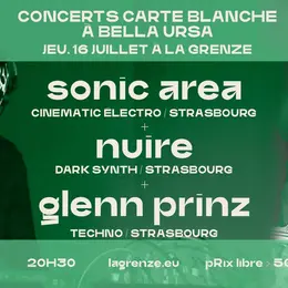 Concerts Bella Ursa Recordings : SONIC AREA + Glenn Prinz + Nuire à La Grenze
