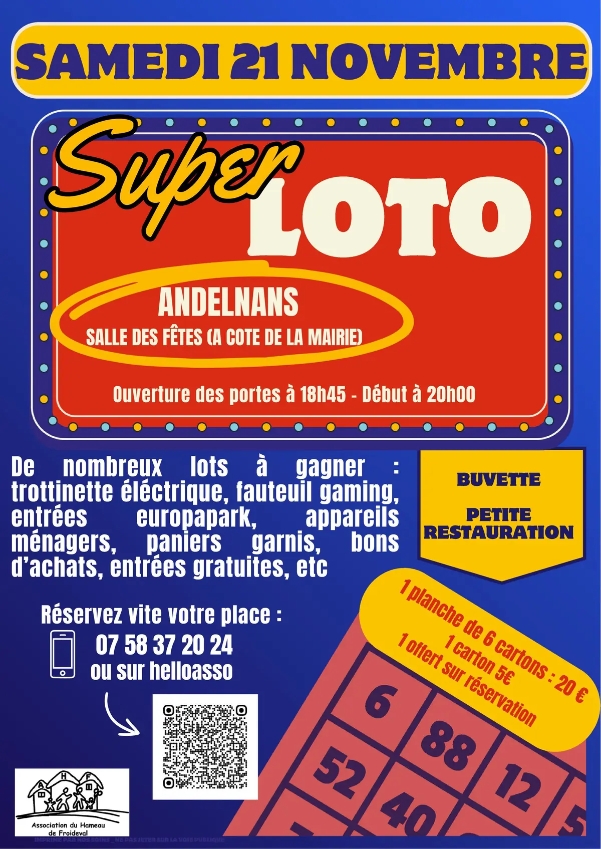 LOTO à Andelnans  le Samedi 11 octobre