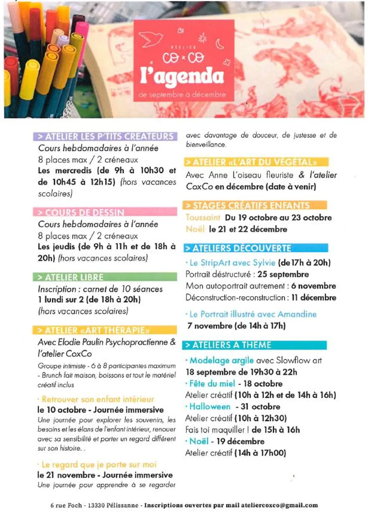 Agenda de l'Atelier Co x Co