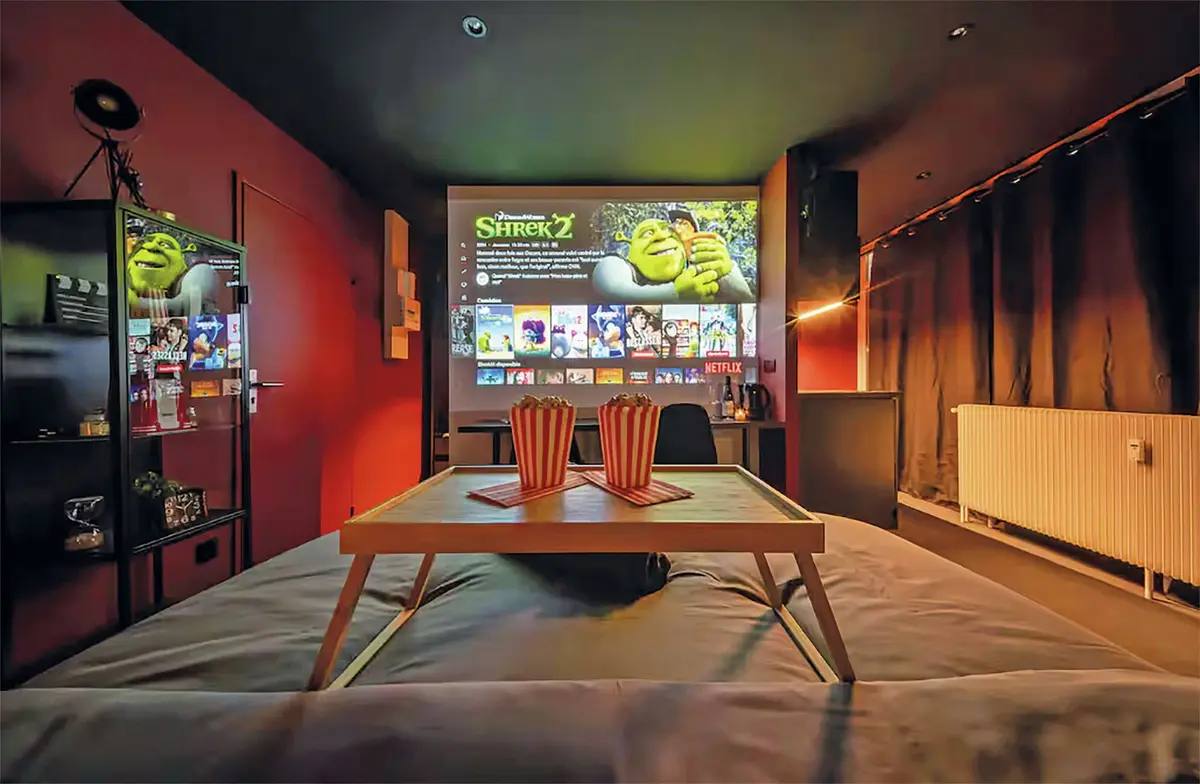 L'AirBnb Cinéma : Netflix and chill en après visite. Ce
logement à deux pas du Parc Lefebvre proprose un
vidéoprojecteur pour une expérience immersive !