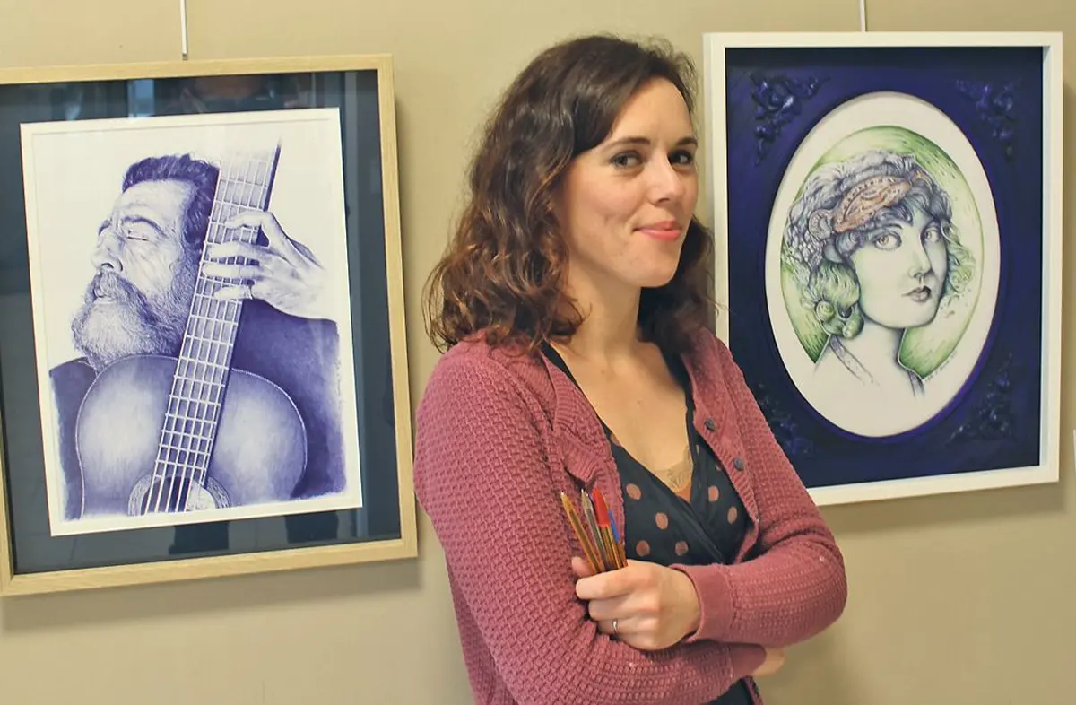 Amandine expose régulièrement ses dessins dans le Haut-Rhin