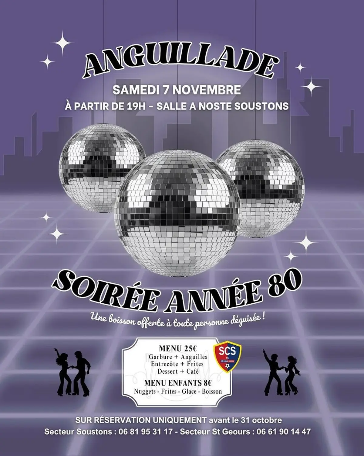 Anguillade et soirée Années 80