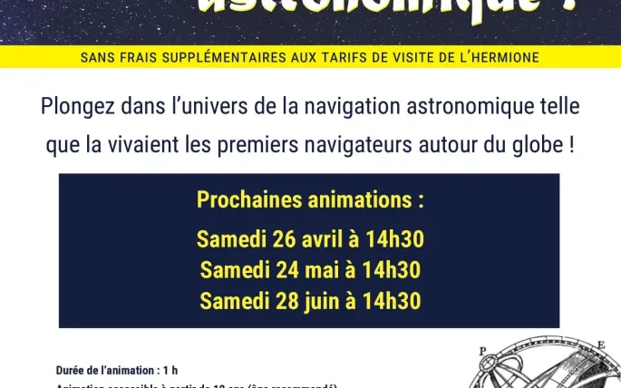 Animation astronomie à bord de l'Hermione