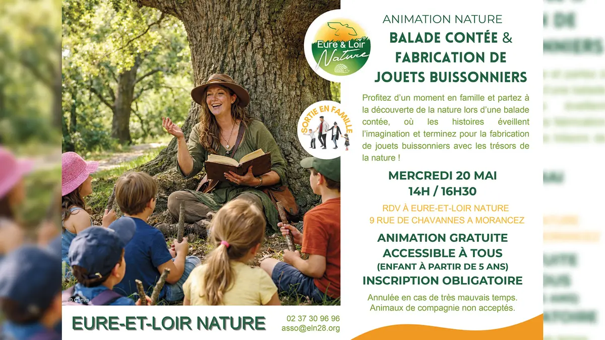 Animation Balade contée et fabrication de jouets par Eure-et-Loir Nature - Morancez
