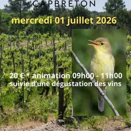 Animation chants d'oiseaux et dégustation vins