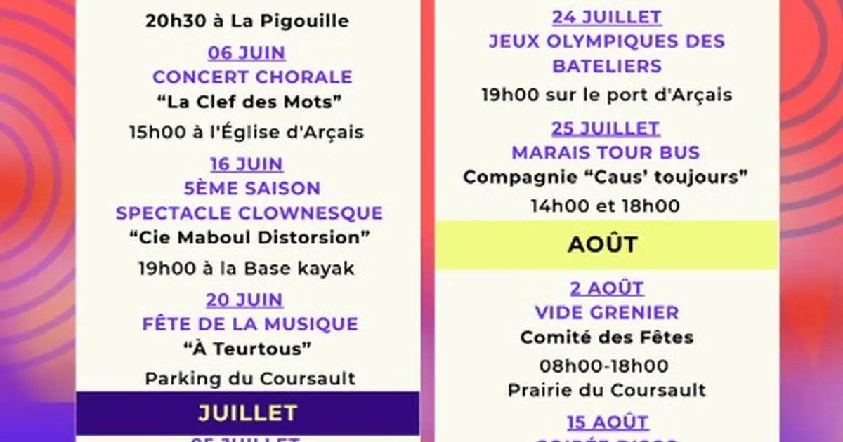 Animation saison estivale à Arçais