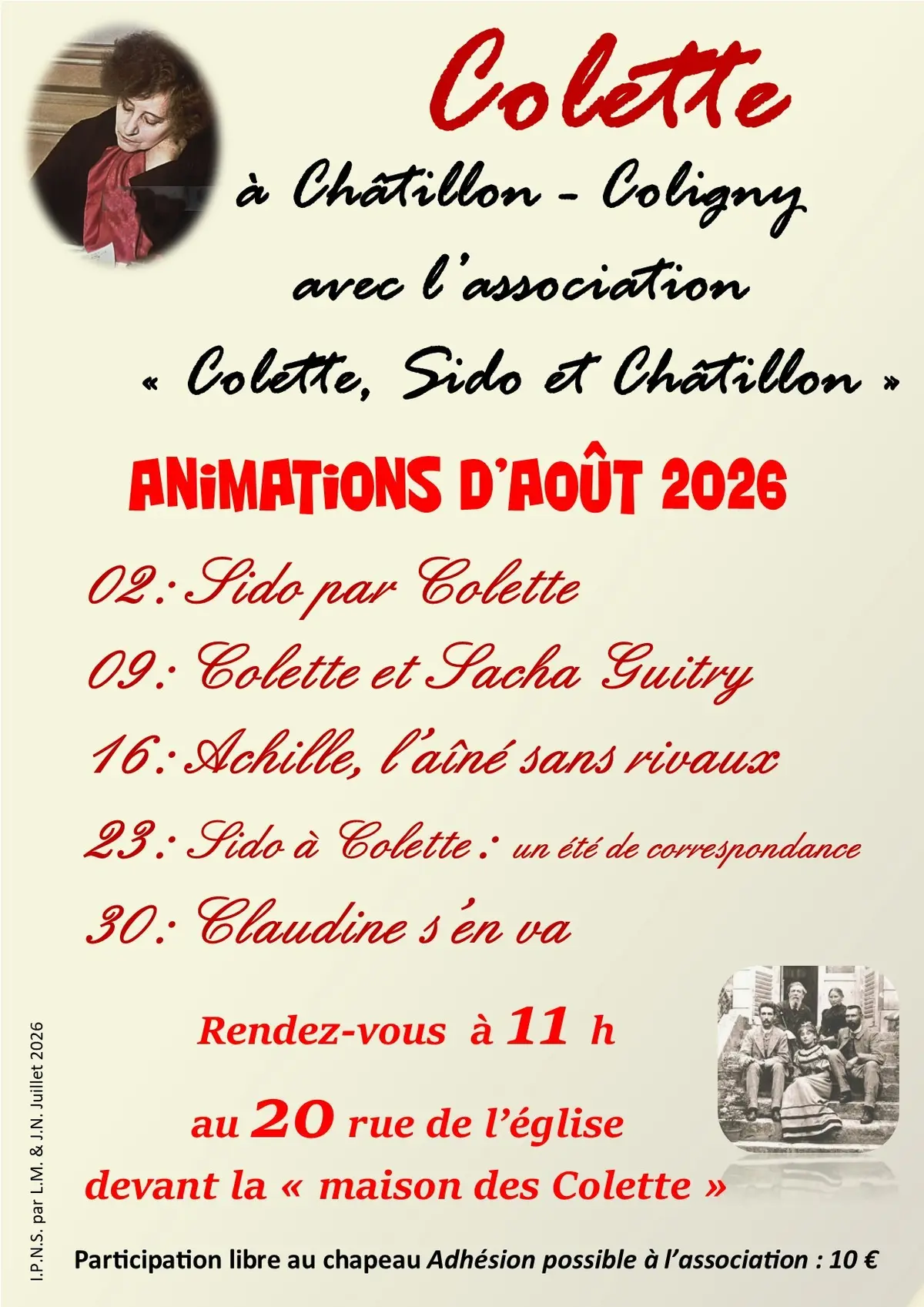 Animations autour de Colette août