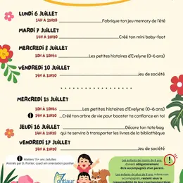Animations D'été à La Bibliothèque