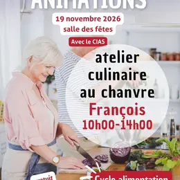 ANIMATIONS + de 60 ans : Atelier cuisine Chanvre Aquitaine