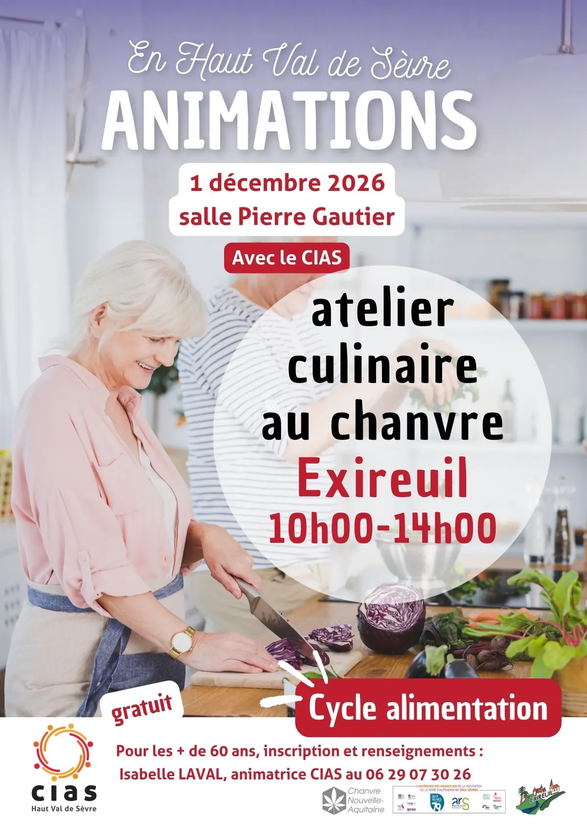 ANIMATIONS + de 60 ans : Atelier cuisine Chanvre Aquitaine