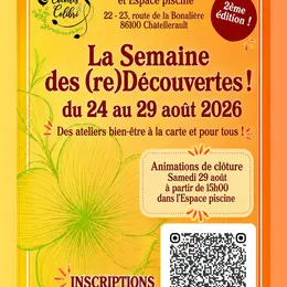 Animations de clôture de La Semaine des (re)Découvertes ! Samedi 29 août à partir de 15h00 Espace piscine de Cocottes & Colibri
