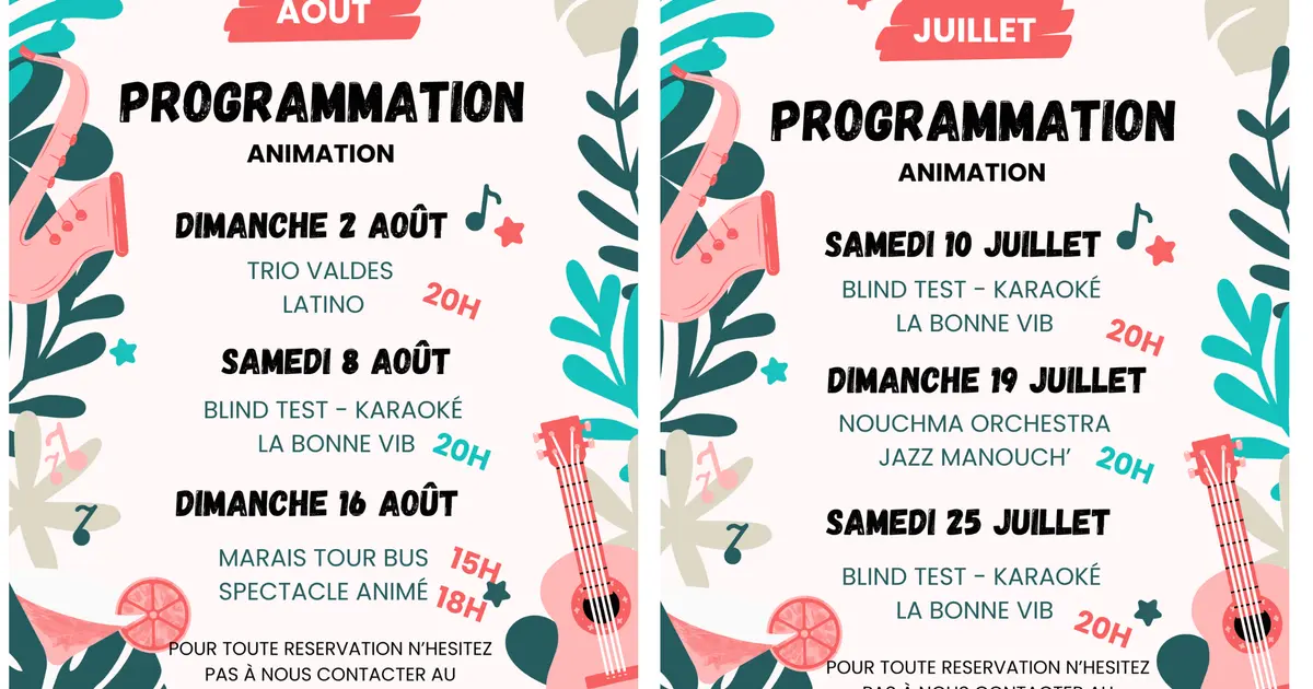 Animations estivales au Chantilly à La Garette