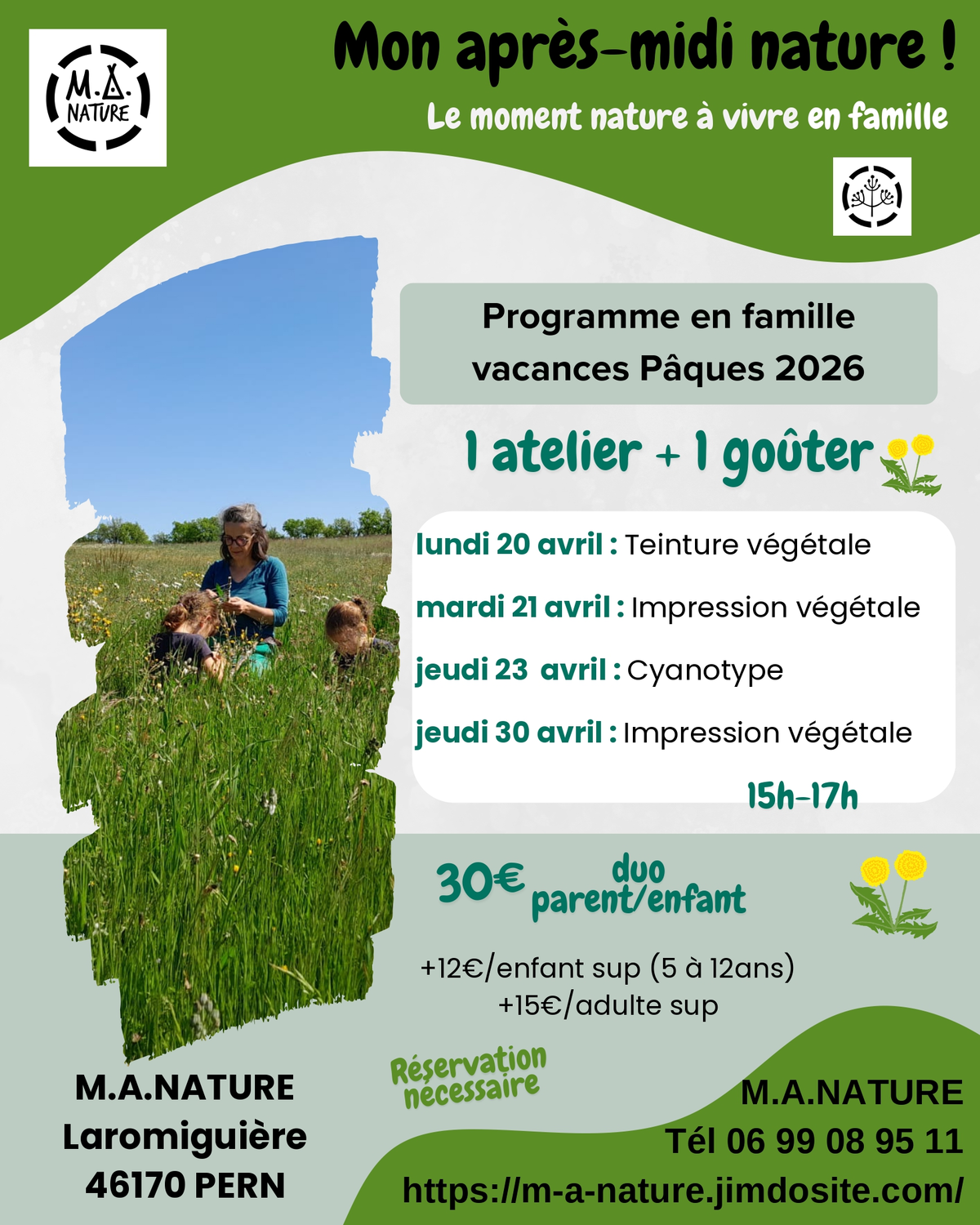 Animations nature en famille chez M.A Nature