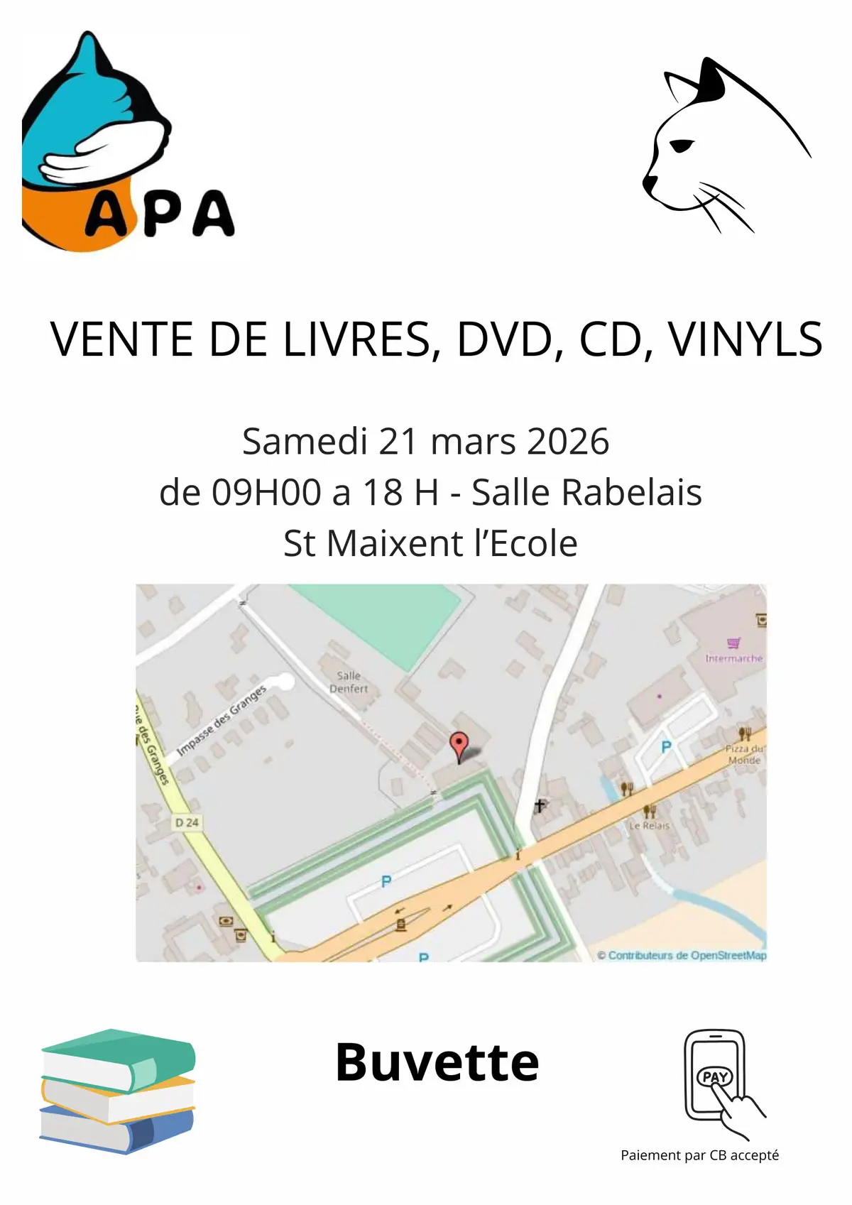 APA vente de livres, DVD, CD , Vinyls