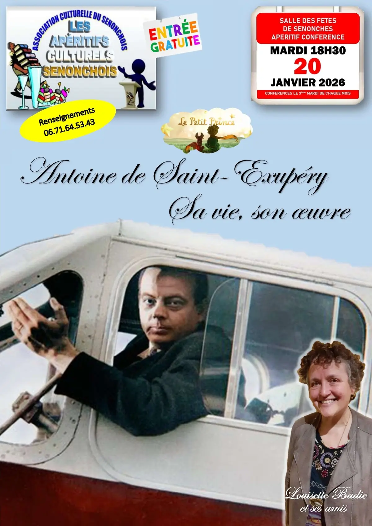 Apéritif conférence - Antoine de Saint - Exupery, sa vie, son oeuvre