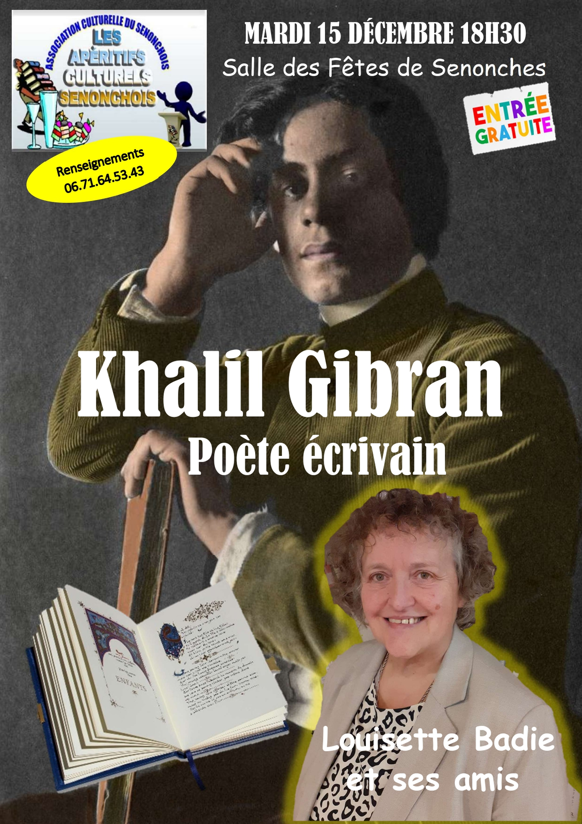 Apéritif & Conférence sur Khalil Gibran, poète écrivain