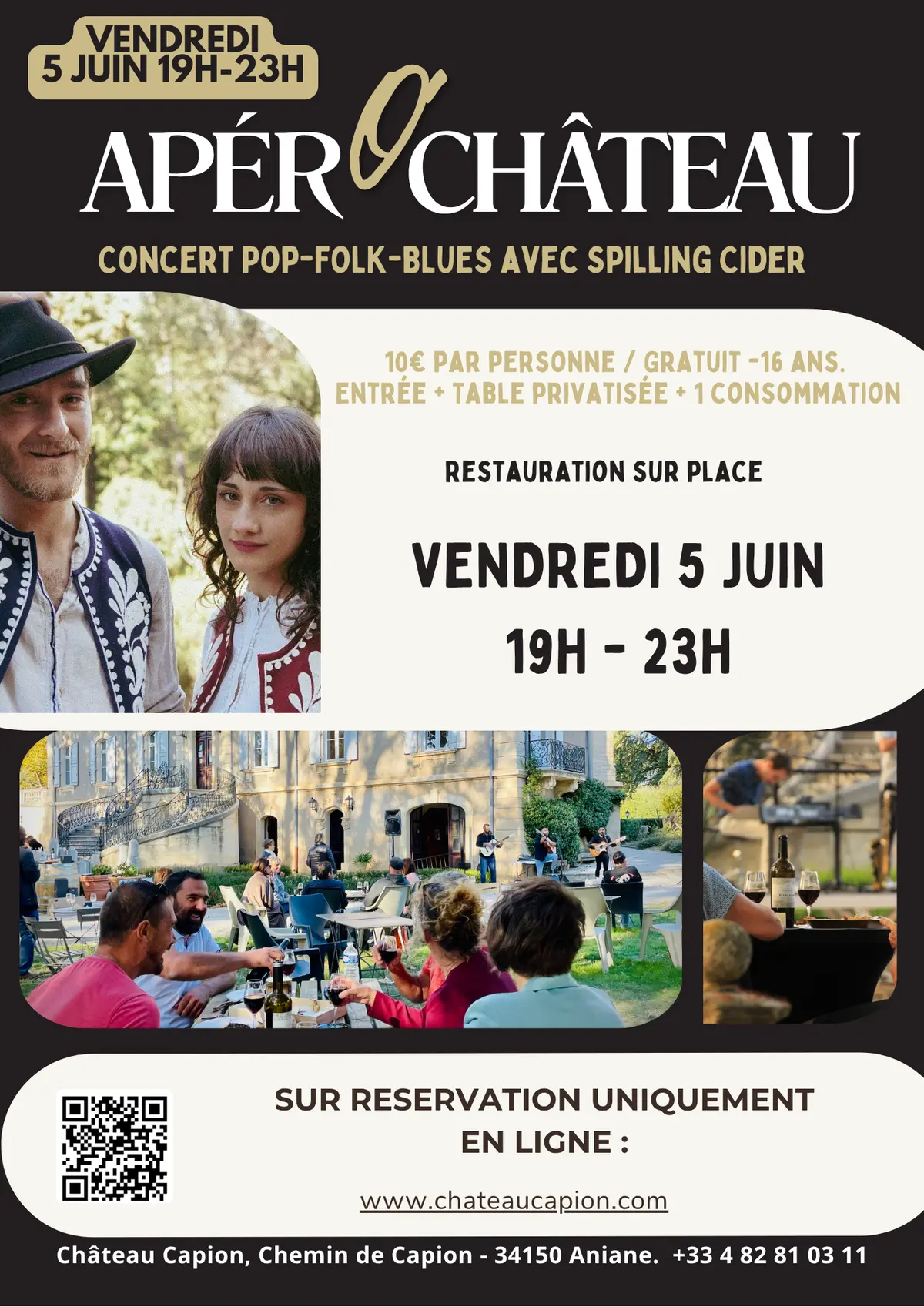 Apero’chateau 26  Soirée Pop Folk Blues Avec Le Groupe Spilling Cider Le 6 Juin - Château Capion ??