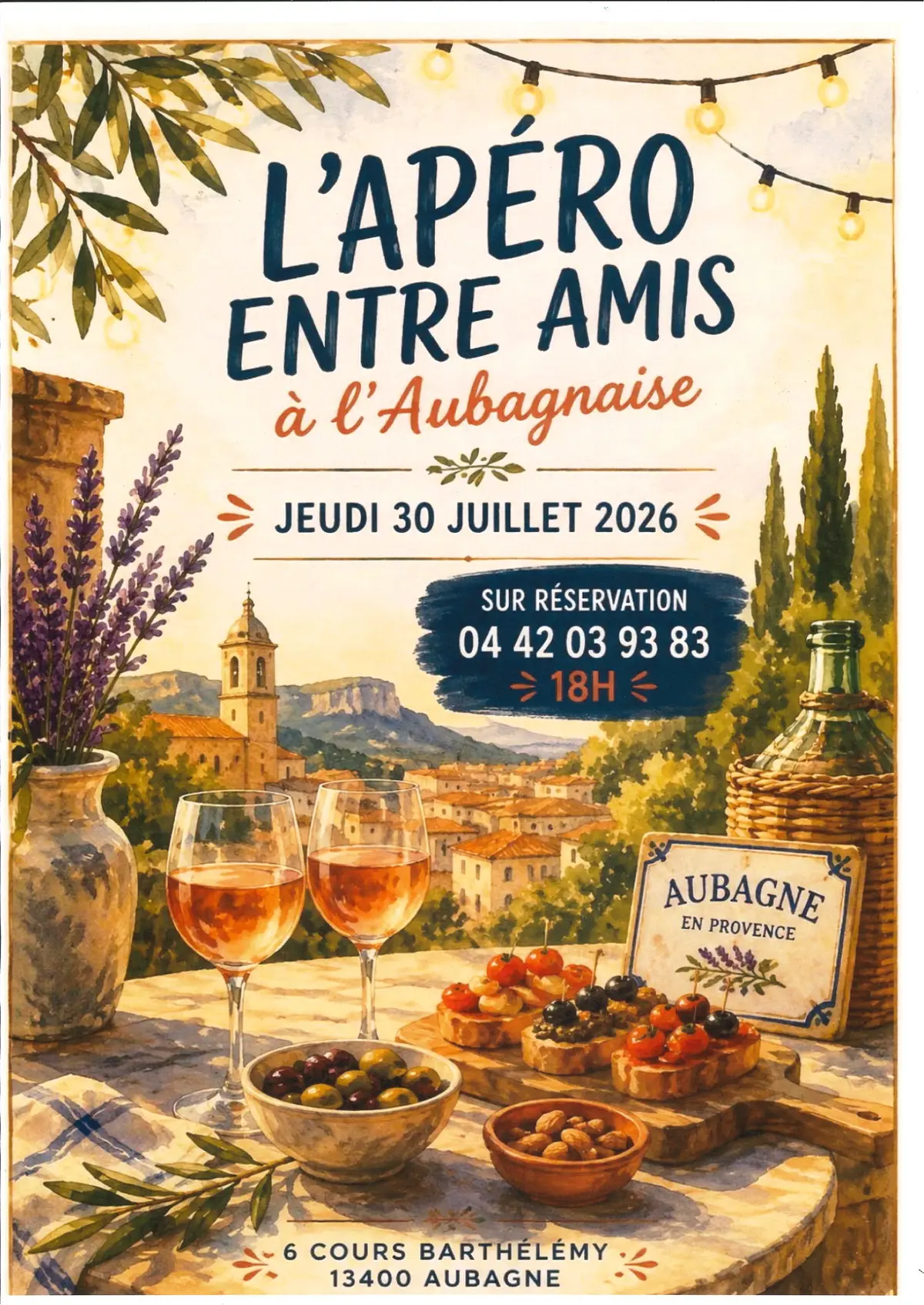 Apéro entre amis à l'Aubagnaise