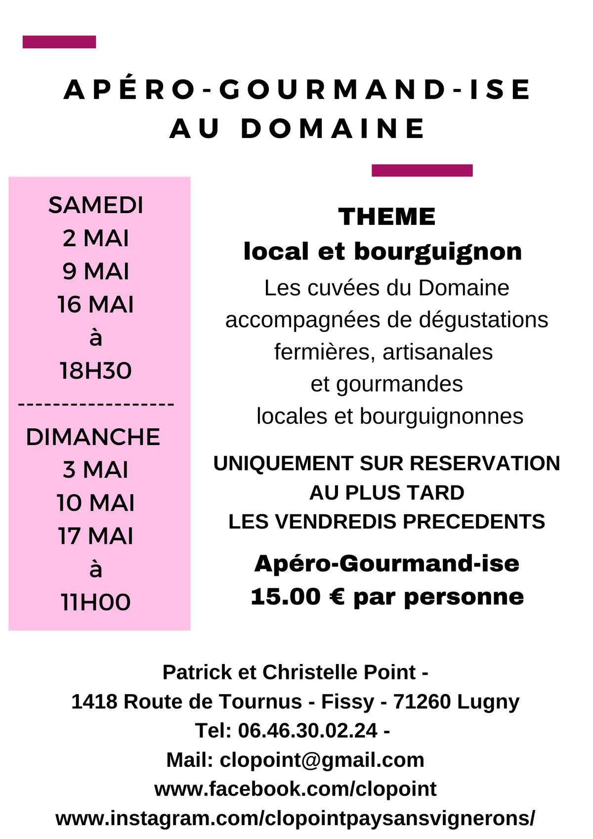 Apéro-gourmandise au Domaine