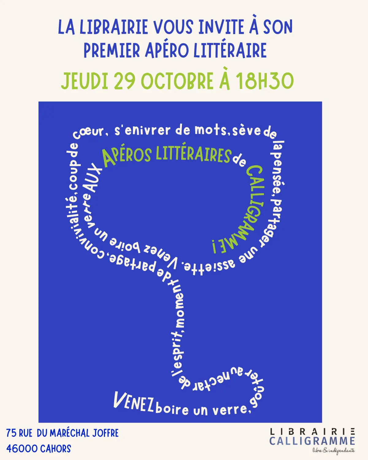 Apéro littéraire à la Librairie Calligramme